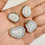 Miniature : Natural Stone Agat Druzy Pendant Irregular Color Healing Slice Charm 2Pcs/Lot