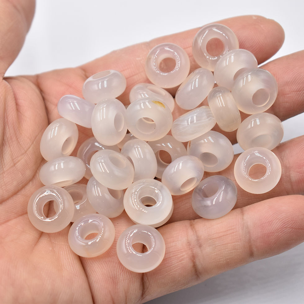 Miniaturbild: Natural Snowflakes obsidian round big hole beads For Bracelet 50pcs wholesale 