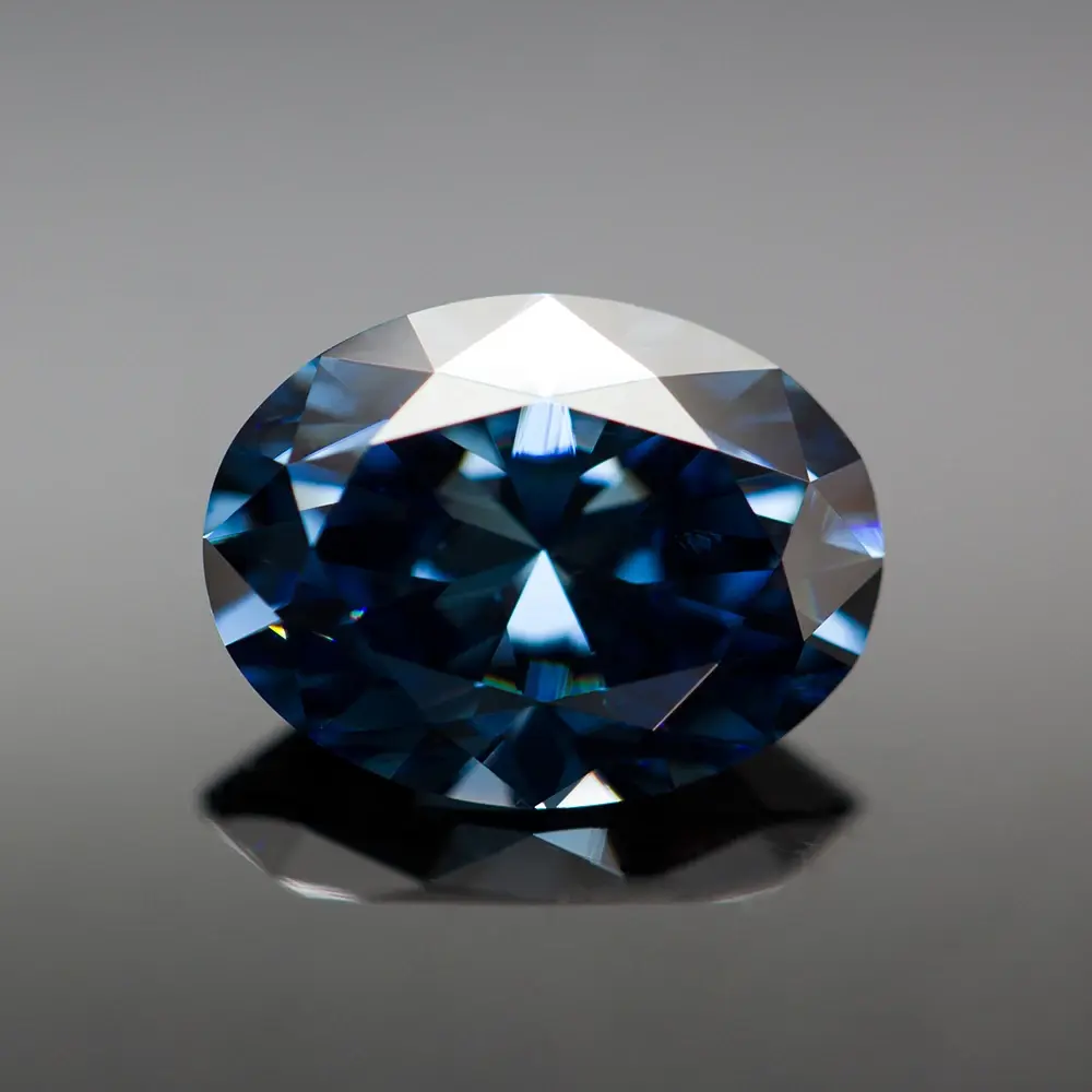 Never Fade Royal Blue Moissanite Stone with Certificate Oval Cut 1.0-6.0ct VVS1 