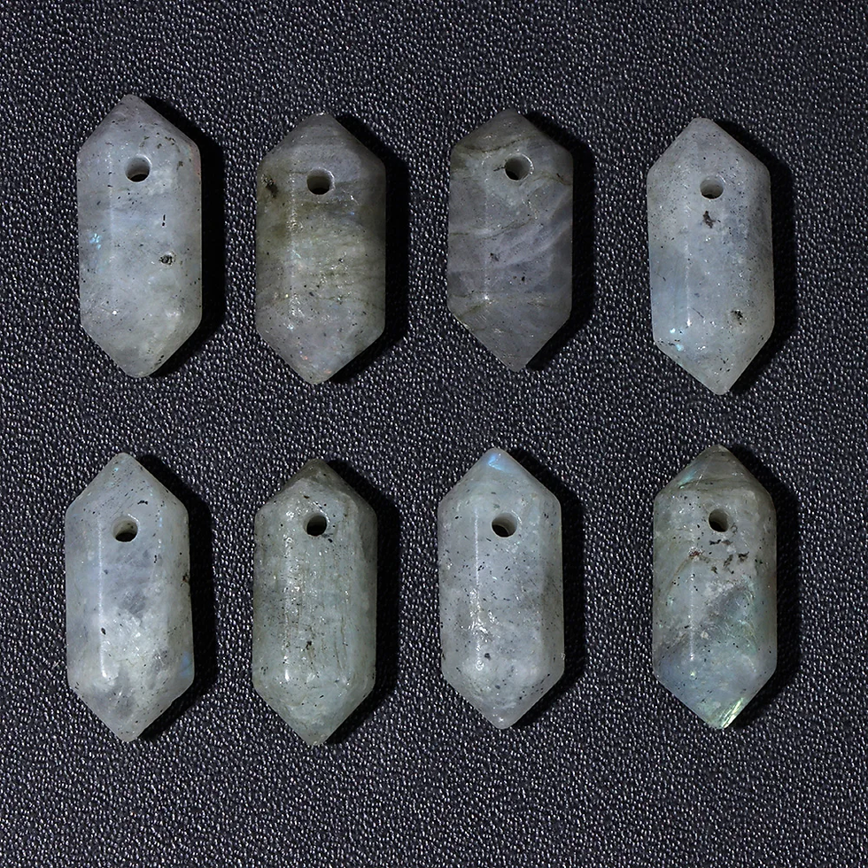 Miniaturbild: High Quality Hexagon Shaped Pendant Natural Gemstone Bead Energy Ore Stone Bead 