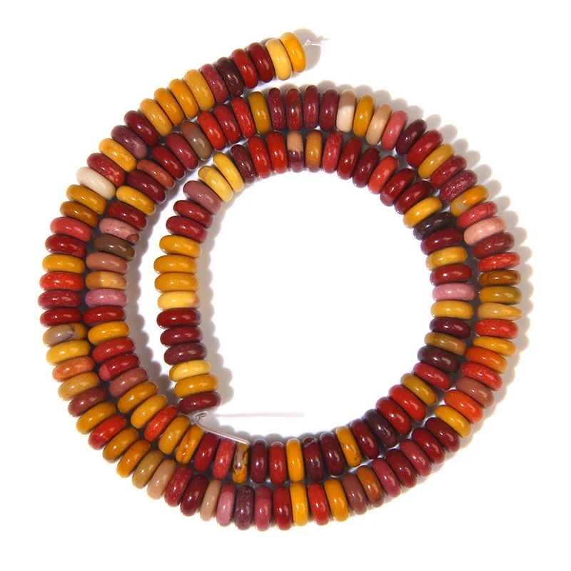 Miniaturbild: Natural Stone Bead Agate Jasper Flat Beads 2X6Mm Heishi Loose Bead For Bracelet 