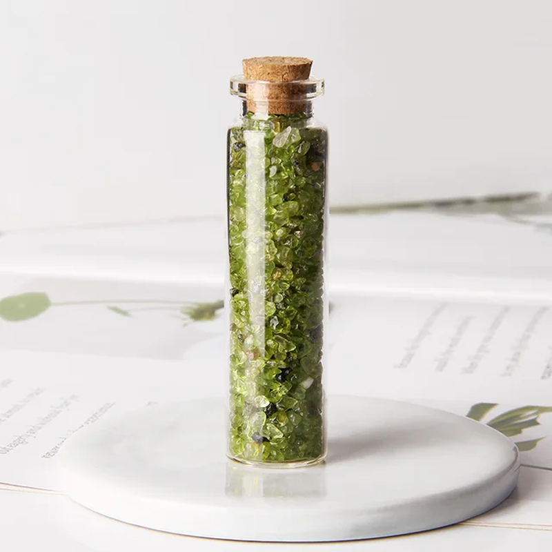 Miniature : Natural Gravel Crystals Chip Glass Wishing Bottle 3-5Mm Minerals Healing Rock 