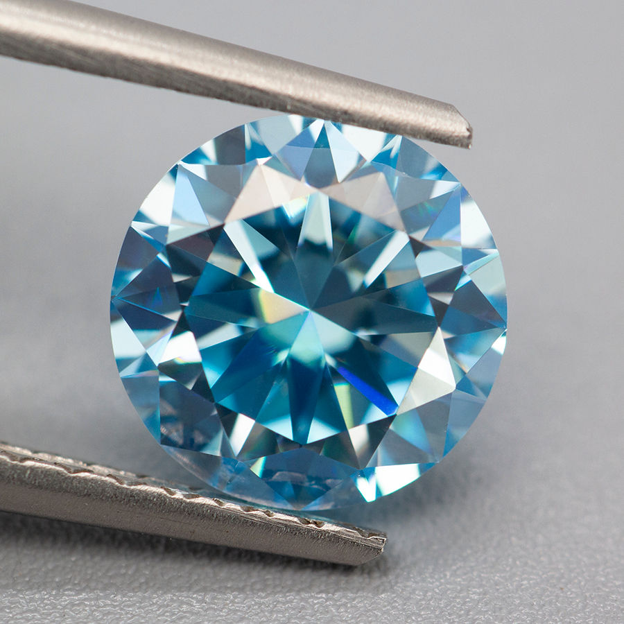 Miniatura: Aquamarine Color Moissanite Lab Diamonds VVS1 0.5-5.0ct 3EX Round Cut Loose Gem