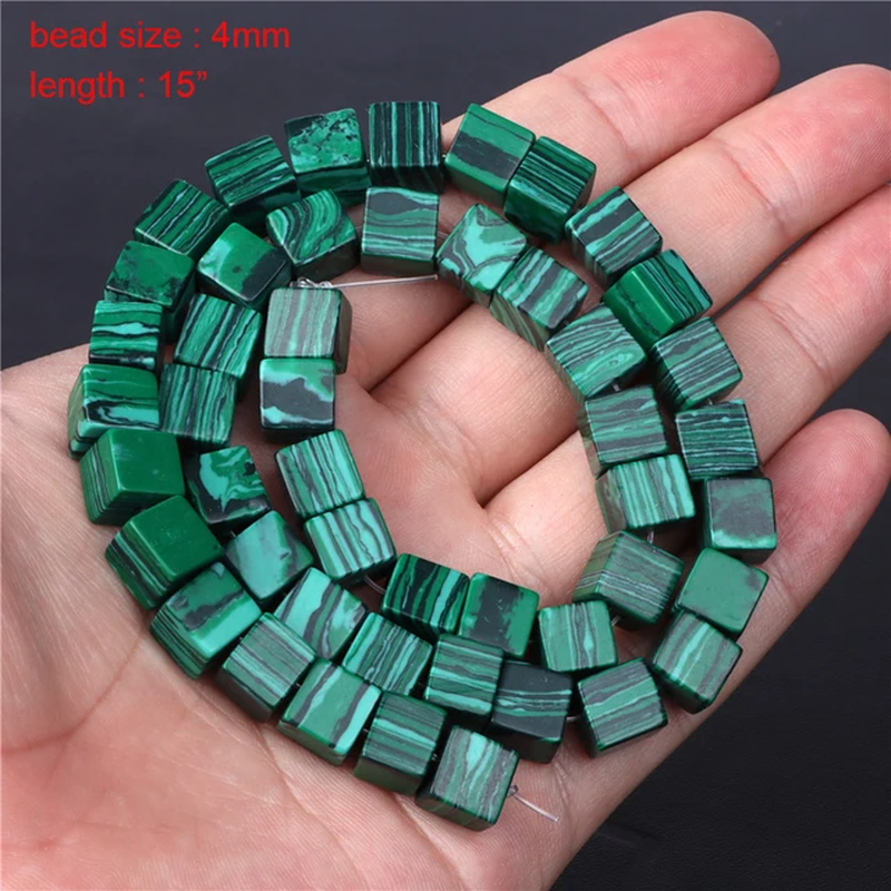 Miniaturbild: Malachite Stone Bead Green Charm round Irregular Shape Loose Beads for Jewelry 