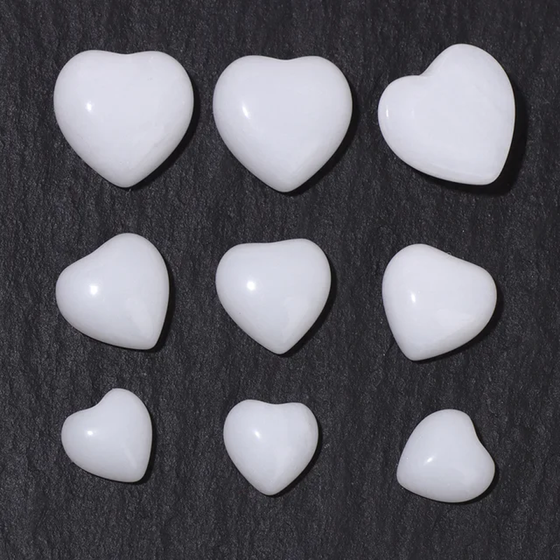 Miniaturbild: Natural Stone Cabochon Heart Shape Semi-Precious Rose Quartz Tiger Eye Jade Bead