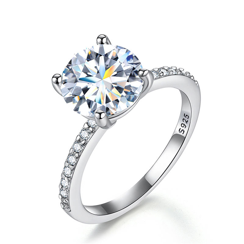 Miniaturbild: Sparkling 1-5ct Big Moissanite Diamond Rings for Women Solitaire Genuine Silver