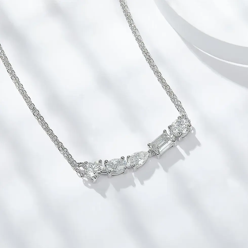 Thumbnail: Moissanite Pendant Necklace 925 Sterling Silver Heart-shaped Oval Water Drop