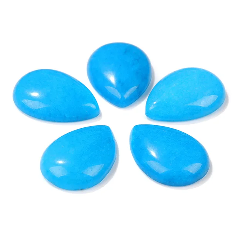 Miniaturbild: 10Pcs Natural Waterdrop Stone Cabochon Beads Semi-Flat Teardrop Cameo Beads 