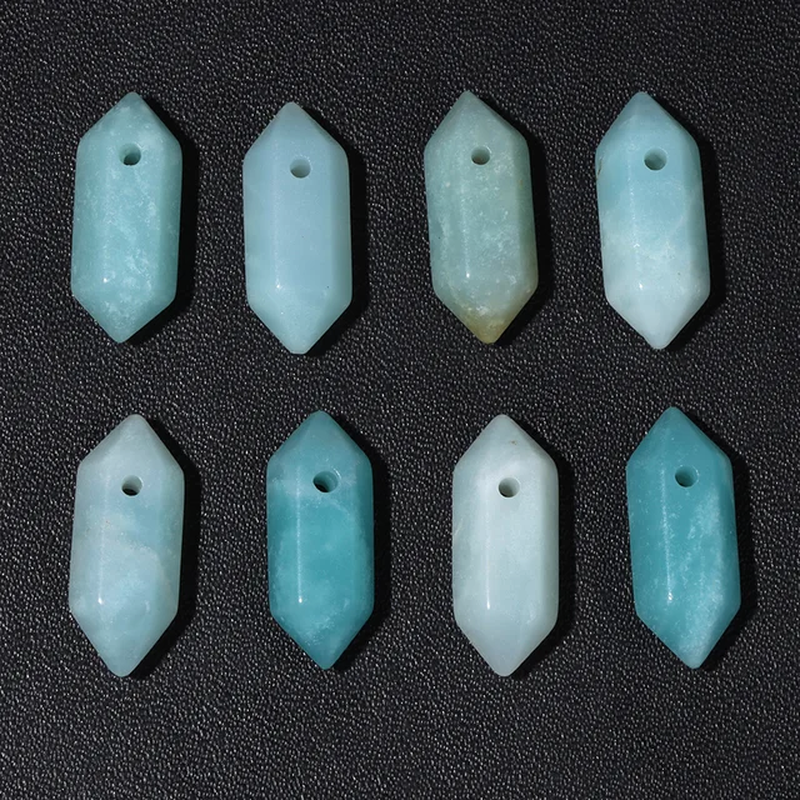 Miniaturbild: High Quality Hexagon Shaped Pendant Natural Gemstone Bead Energy Ore Stone Bead 