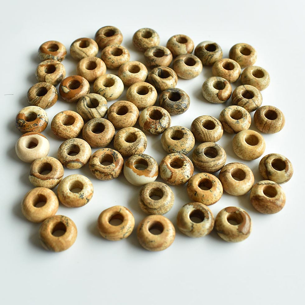 Miniaturbild: Natural stone mixed round shape big hole bead For bracelet 50pcs/lot wholesale 