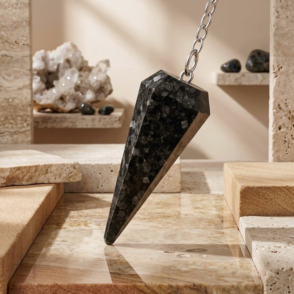 Miniaturbild: Genuine Nuummite Pendulum | Greenland Black Crystal Dowsing Tool | Rare Gemstone