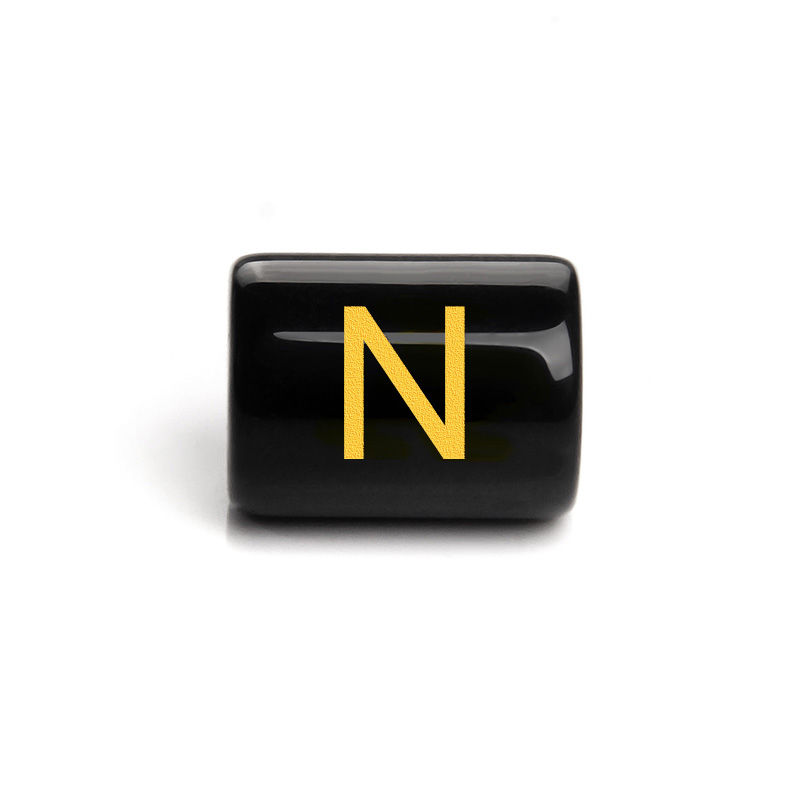 Miniaturbild: 10x13mm Black Gold Color Mixed Letter Glass Bead Tube Column Loose Bead Jewelry 