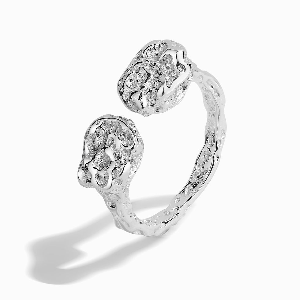 Miniature : 925 sterling silver ring Fashionable and versatile irregular Adjustable opening 