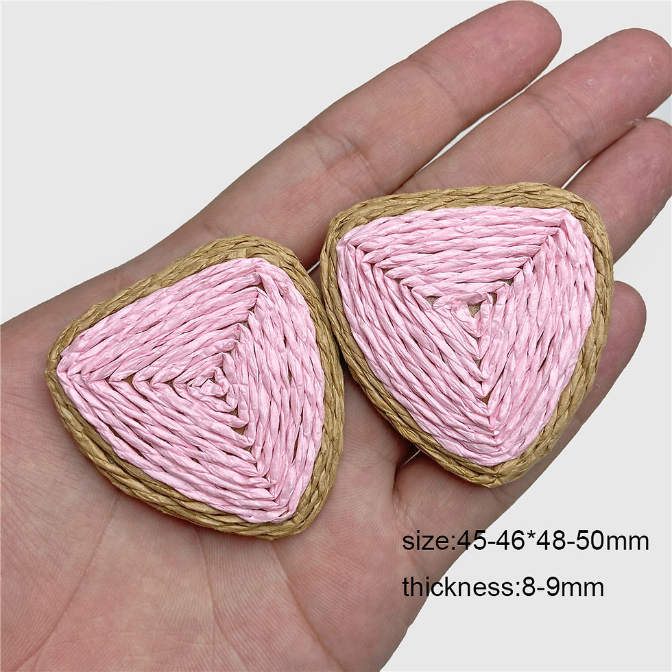 Miniaturbild: New Trend Geometric Shape Raffia Pendant Handmade Colorful Rattan Charms Jewelry