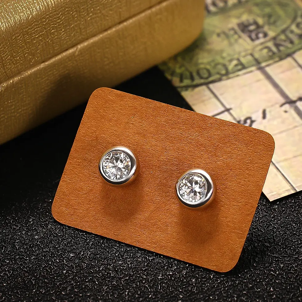 Real 0.3/0.5 Carat Round Moissanite Diamond Stud Earrings for Women S925 Sterlin