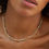 الصورة المصغرة: S925 Sterling Silver Paperclip Necklace with 3mm Round Moissanite Diamond