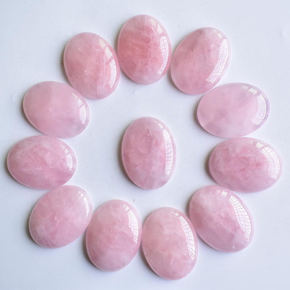 Miniaturbild: Wholesale natural rose quartz loose stone oval cabochon for jewelry making 