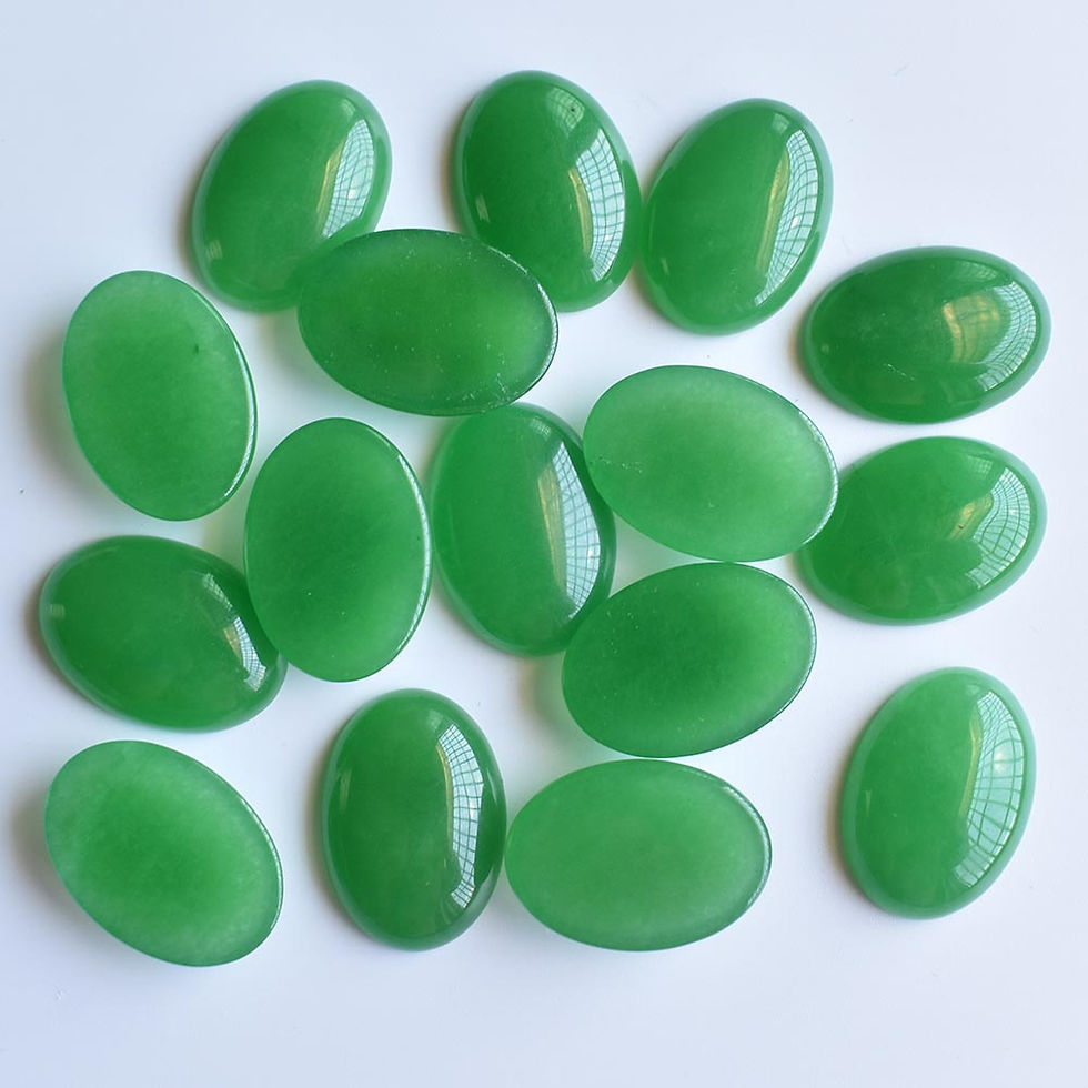 Miniaturbild: Natural green stone loose oval CABOCHON for jewelry 18x25mm wholesale 30pcs