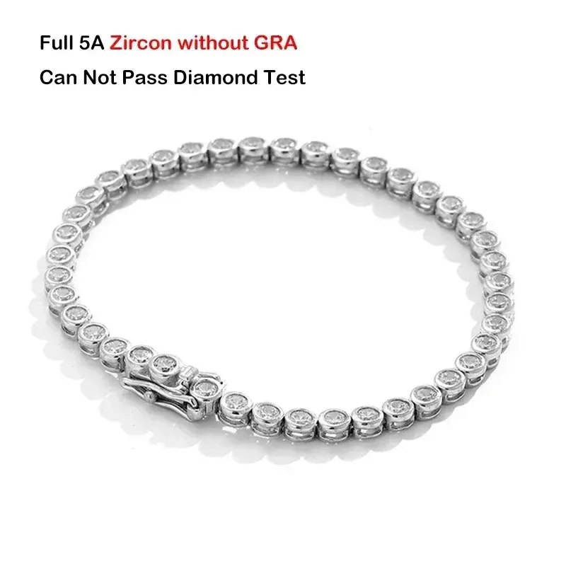 Thumbnail: Real Round Bubble 3mm 0.1CT D Color Full Moissanite Tennis Necklace for Women 92