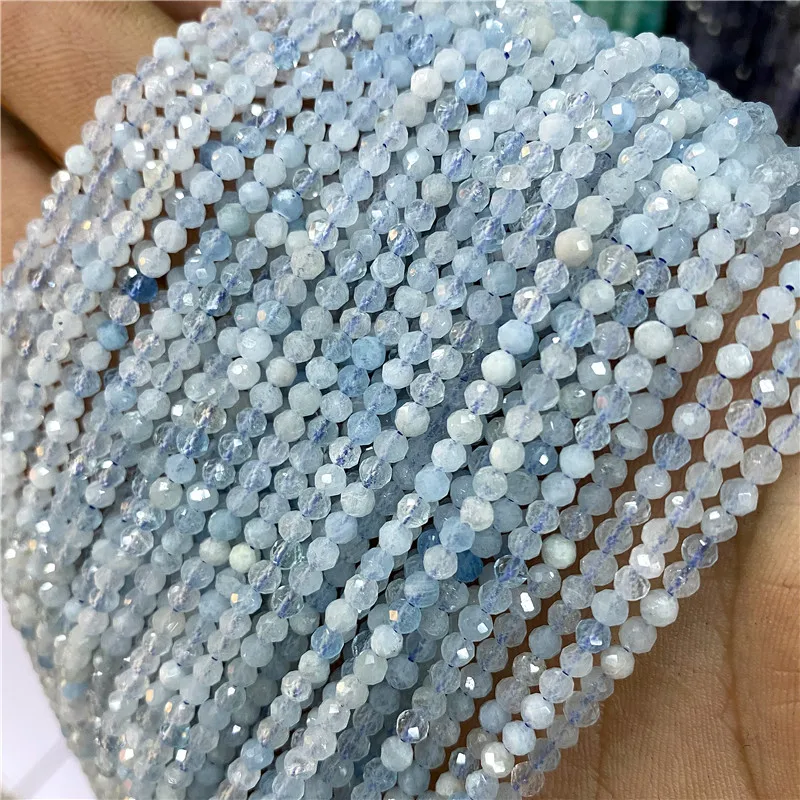 Miniatura: 2/3Mm Natural Stone Beads Blue Crystal Turquoise Aquamarines Beads 38CM