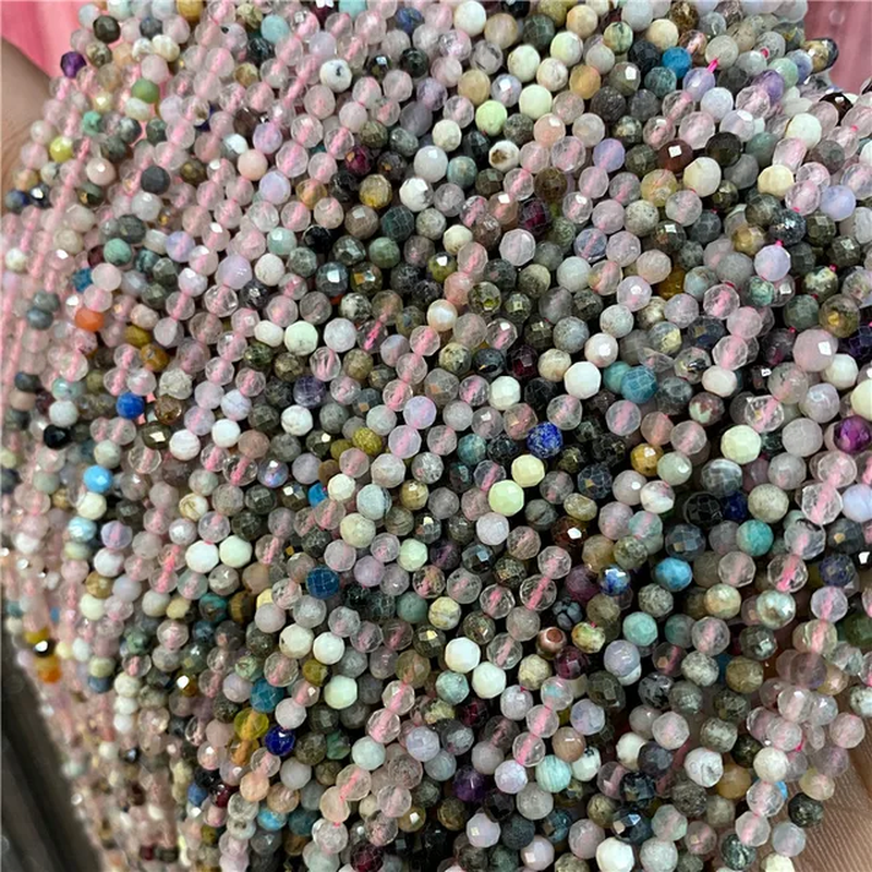 Miniaturbild: 2 3Mm Natural Labradorite Moonstone Crystal Stone Round Faceted Loose Beads15.5"