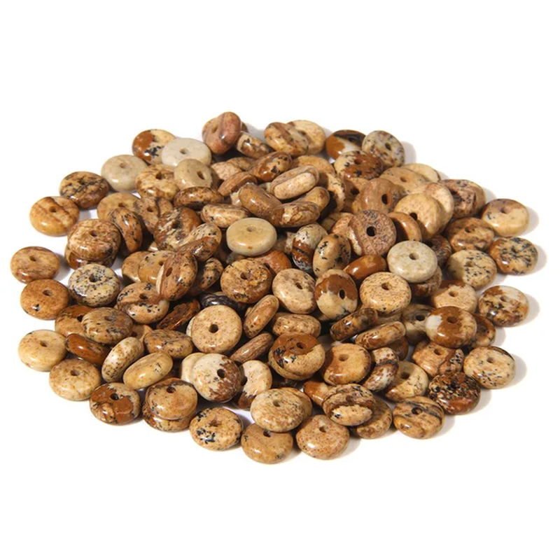 Miniaturbild: 2*6MM Natural Gemstone Beads Agates Tiger Eye Jades Heishi Flat Clips Loose Bead