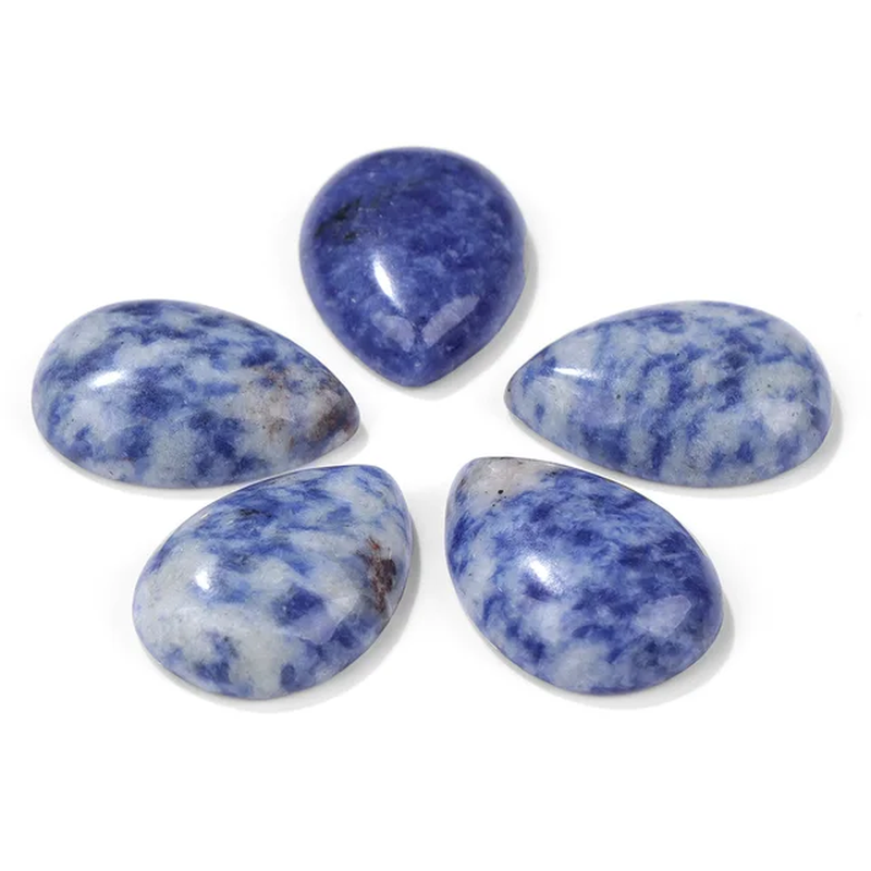 Miniaturbild: 10Pcs Natural Waterdrop Stone Cabochon Beads Semi-Flat Teardrop Cameo Beads 