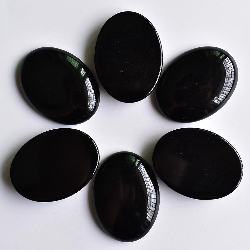 Miniaturbild: Wholesale 6pcs natural black onyx Oval CAB CABOCHON 30x40mm beads for jewelry 
