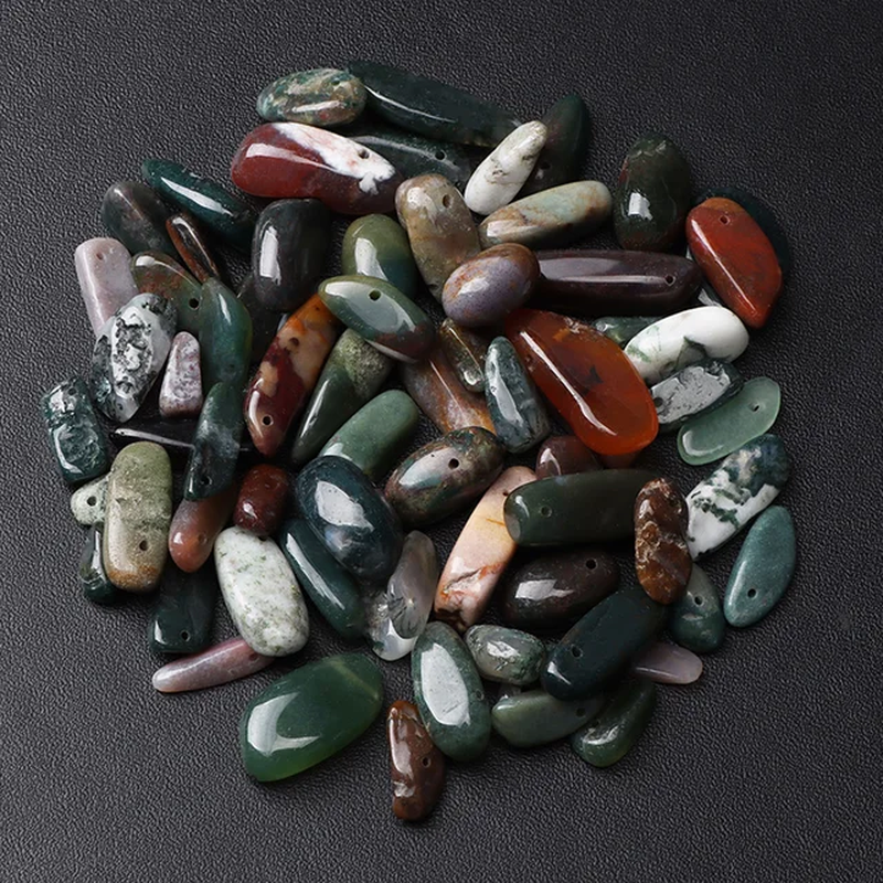 Miniatura: Natural Point Stone Beads Teeth Shape Jaspers Quartzs Top Drilled Stick Bead 