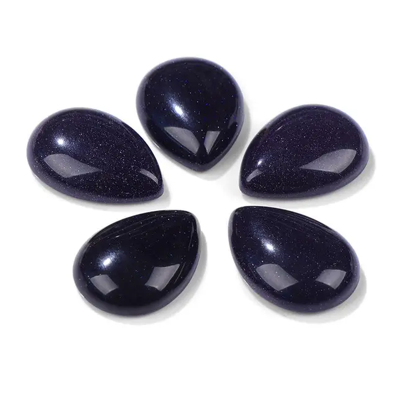 Miniaturbild: 10Pcs Natural Waterdrop Stone Cabochon Beads Semi-Flat Teardrop Cameo Beads 