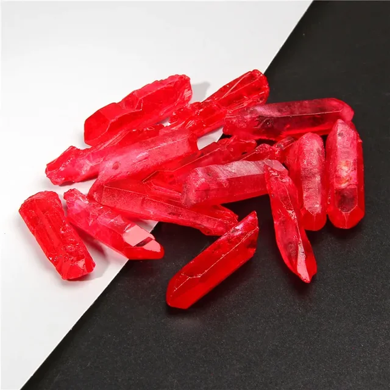 Miniaturbild: Natural Gemstone Stick Beads Top Drilled Rainbow Crystal Loose Point Beads 