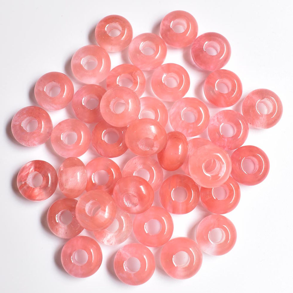 Miniaturbild: Watermelon quartz stone round big hole beads 8x14mm for jewelry 50pcs wholesale