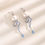 Miniatura: 925 Sterling Silver Simple Fashion Pearl Blue Zircon Circle Earrings Versatile