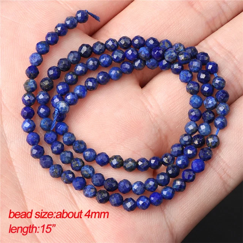 Miniaturbild: 45styles Natural Lapis Lazuli Bead Blue Round Rondelle Faceted Loose Stone Bead 