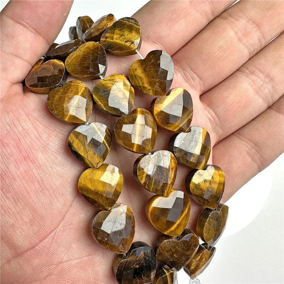 Thumbnail: 15MM Natural Faceted Heart Shape Stone Bead Aventurine Quartz Loose Charms Beads