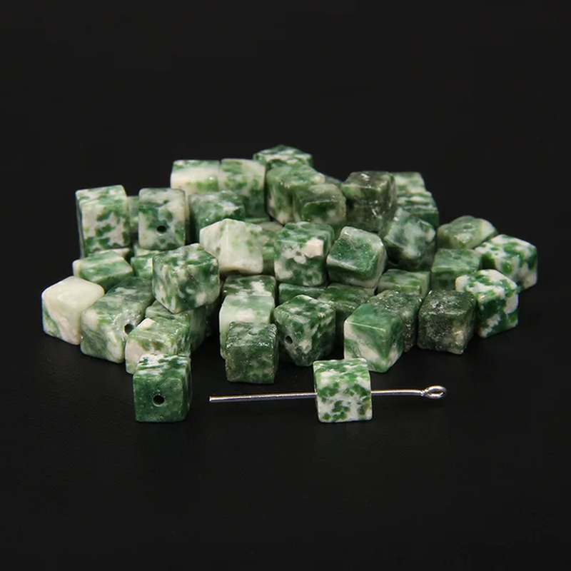 Miniature : 4Mm/6Mm/8Mm Square Beads Cube Natural Stone Loose Spacer Bead Handmade Beaded 