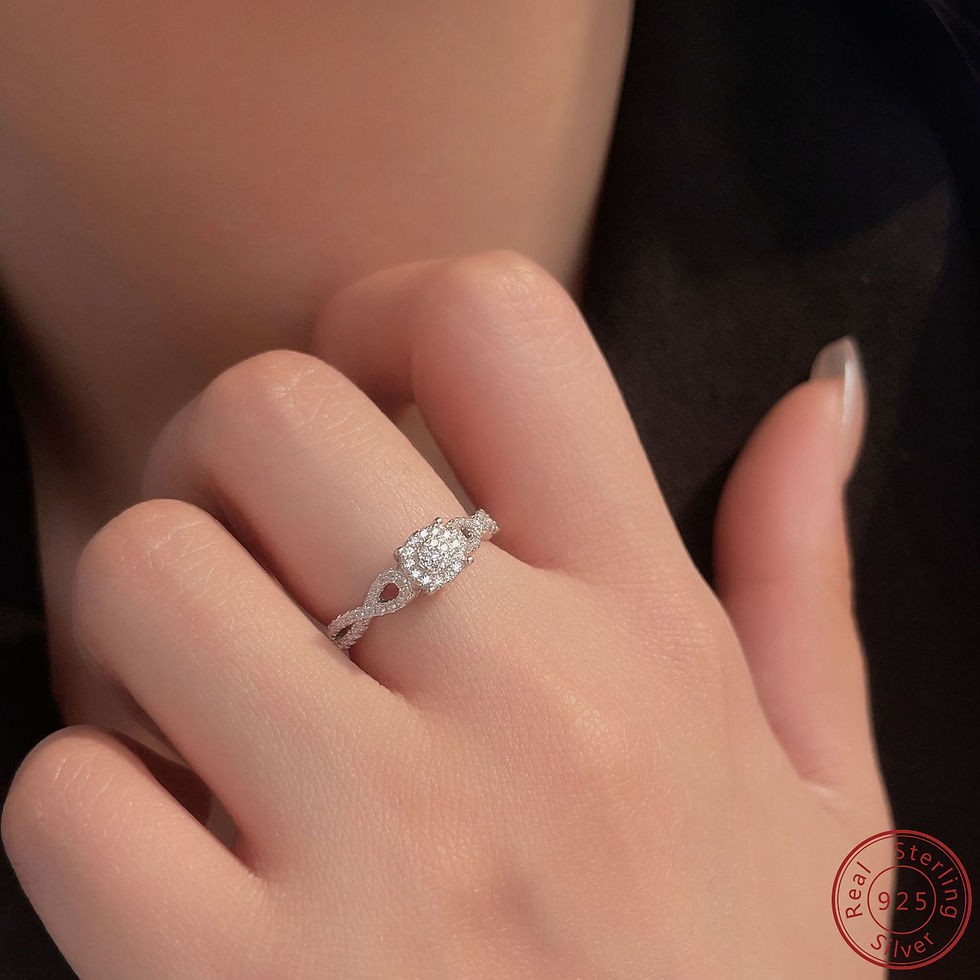 Miniature : Zircon Round Infinite Symbol Ring 925 Sterling Silver Women's Wedding Ring