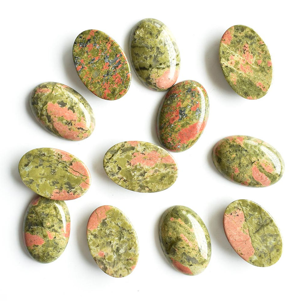 Miniaturbild: Wholesale 12pcs/lot natural flower pink unakite stone oval CABOCHON 20x30mm  
