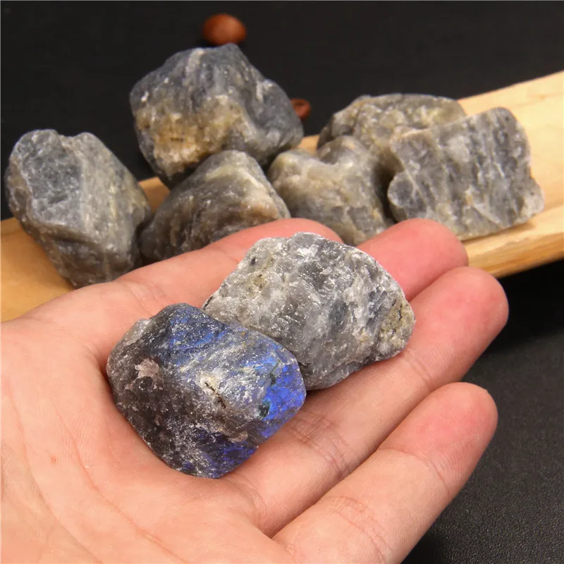 الصورة المصغرة: 1/2/3PCS Natural Labradorite Ore Crystal Repair Rock Mineral Labradorite Rough