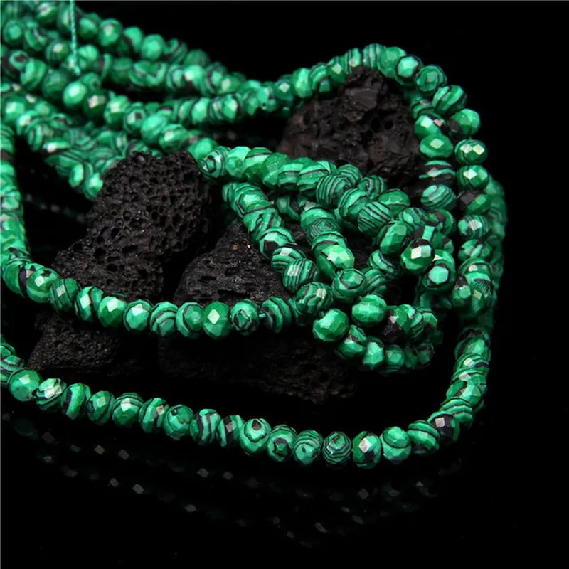 الصورة المصغرة: 4X6Mm Natural Faceted Gemstone Bead Jade Agate Rondelle Flat Loose Bead 40/80Pcs