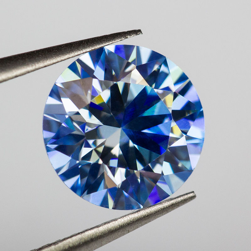 Miniaturbild: New Light Aquamarine Moissanite Stone with Certificate 6.5mm 1.0ct