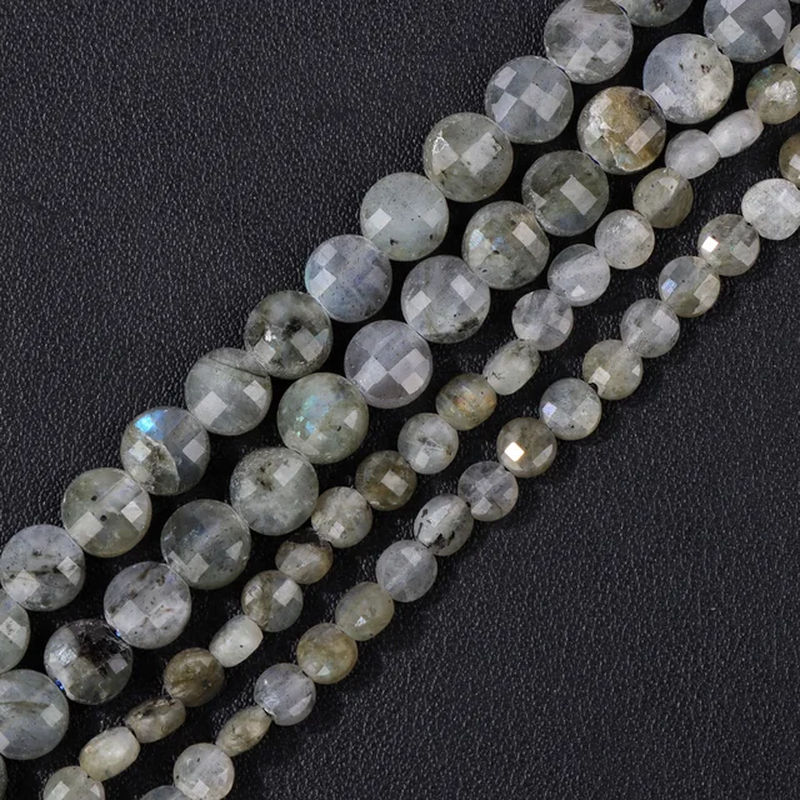 Miniatura: 4,6MM Natural Round Faceted Bead Quartz Prehnite Lapis Lazuli Loose BeadBracelet