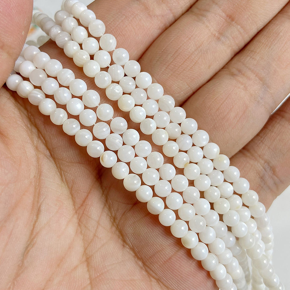 Miniatura: 4mm Round Colored Freshwater Shell Beads Dyed Mother Of Pearl Loose Bead 15" 