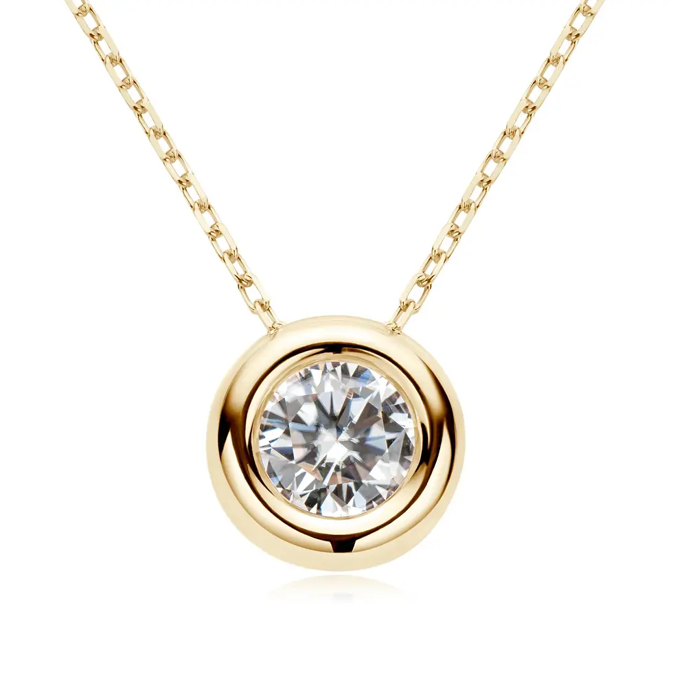 Miniaturbild: New In 2CT 8mm D Color Moissanite Diamond Pendant Necklace For Women S925 Silver