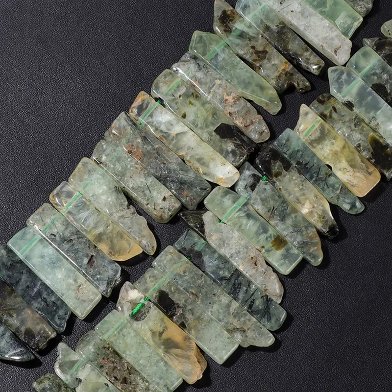 Miniaturbild: Natural Flat Point Gemstone Beads Irregular Amethysts Quartz Agat Stick Bead 15"