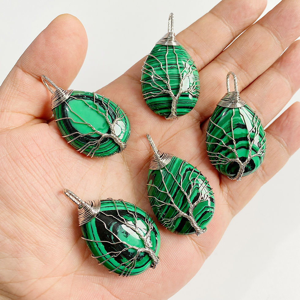 Miniature : Malachite Stone Pendant – Silver Arrow, Ball Drop Charms for DIY Jewelry