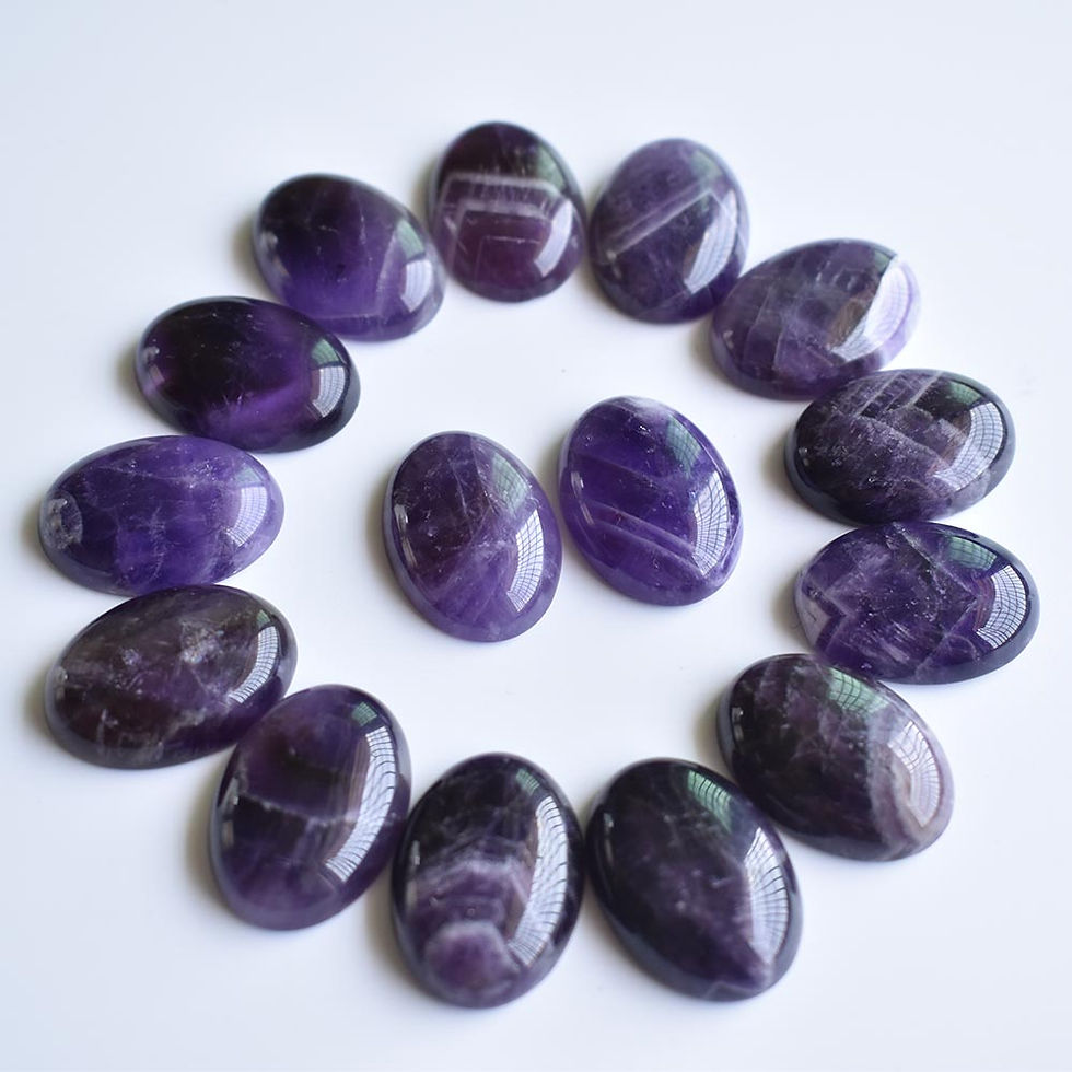 Miniaturbild: Wholesale 12pcs/lot Natural Amethysts Stone Oval CAB CABOCHON beads 25x18mm 
