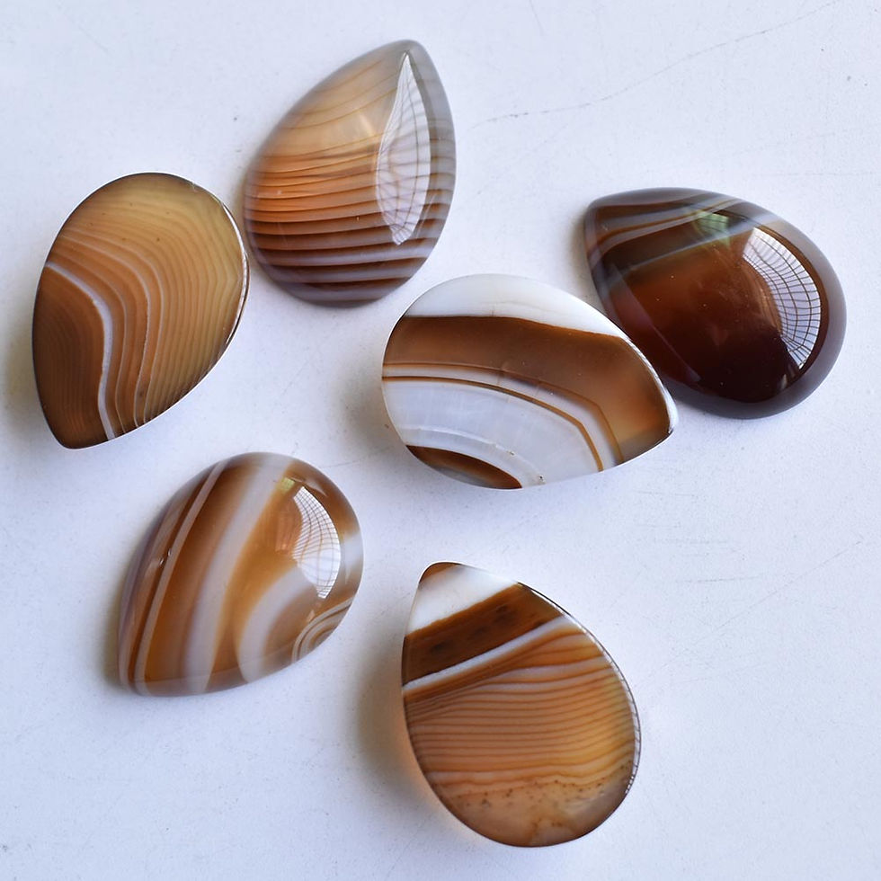 Miniatura: Wholesale 20pc/lot natural mixed strip onyx drop cabochon 18x25mm for jewelry  