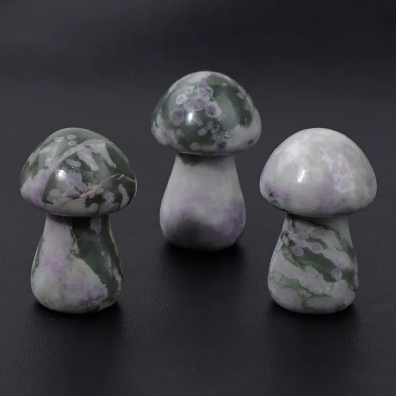 Miniature : 20*36Mm Mushroom Stone Statue Natural Gemstone Healing Craft for Home Decoration