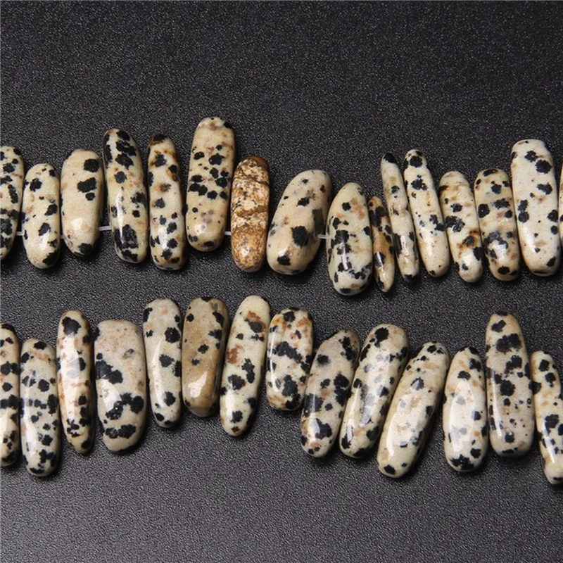 Miniature : Natural Teeth Shape Stone Bead10-24MM Amethyst Jasper Agate Turquoise Stick Bead